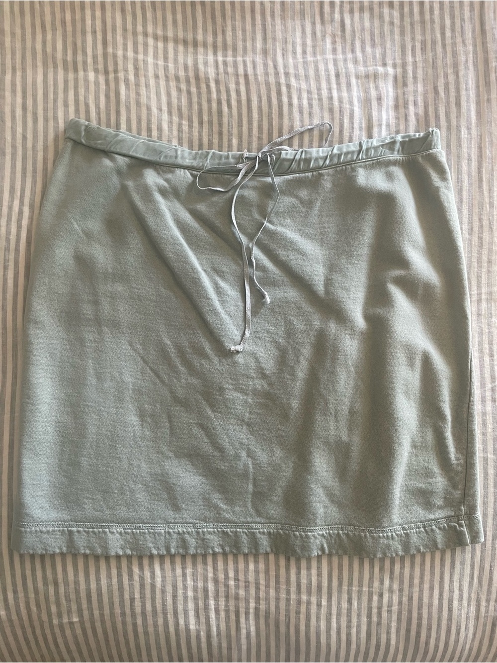 Carole Little Sage Green Cotton Drawstring Mini Skirt